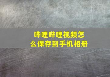 哔哩哔哩视频怎么保存到手机相册