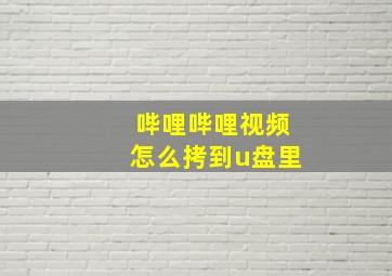 哔哩哔哩视频怎么拷到u盘里