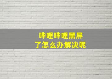 哔哩哔哩黑屏了怎么办解决呢