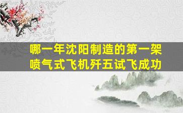 哪一年沈阳制造的第一架喷气式飞机歼五试飞成功