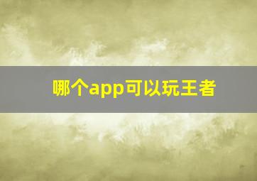 哪个app可以玩王者