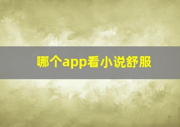 哪个app看小说舒服