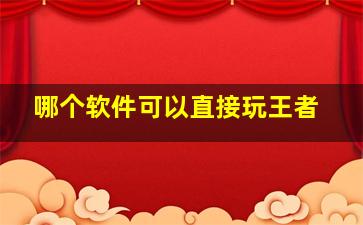 哪个软件可以直接玩王者