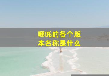 哪吒的各个版本名称是什么