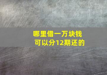 哪里借一万块钱可以分12期还的