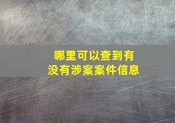 哪里可以查到有没有涉案案件信息