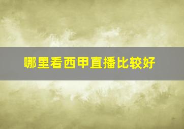 哪里看西甲直播比较好