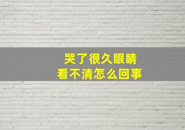 哭了很久眼睛看不清怎么回事