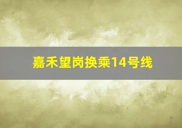 嘉禾望岗换乘14号线