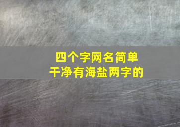 四个字网名简单干净有海盐两字的