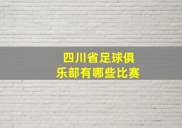 四川省足球俱乐部有哪些比赛