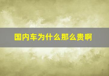 国内车为什么那么贵啊