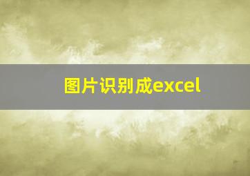 图片识别成excel