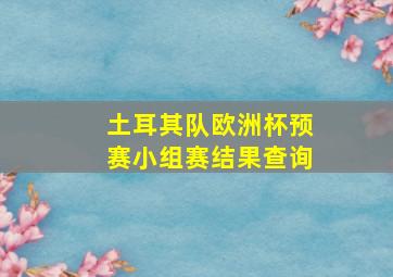 土耳其队欧洲杯预赛小组赛结果查询