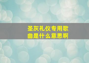 圣灰礼仪专用歌曲是什么意思啊