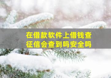 在借款软件上借钱查征信会查到吗安全吗