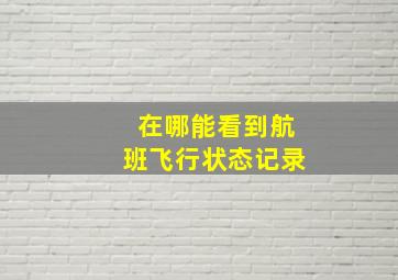 在哪能看到航班飞行状态记录