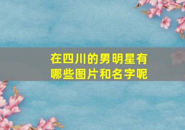 在四川的男明星有哪些图片和名字呢