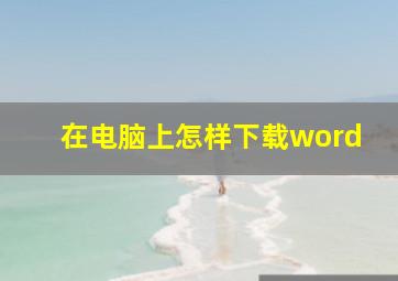 在电脑上怎样下载word