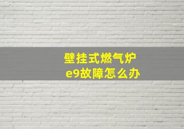 壁挂式燃气炉e9故障怎么办