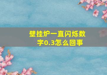 壁挂炉一直闪烁数字0.3怎么回事