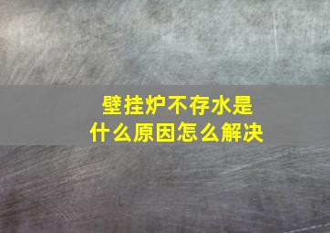 壁挂炉不存水是什么原因怎么解决