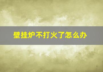 壁挂炉不打火了怎么办