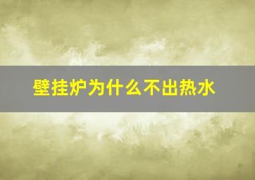 壁挂炉为什么不出热水