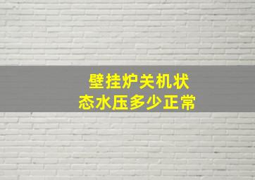 壁挂炉关机状态水压多少正常