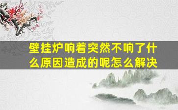 壁挂炉响着突然不响了什么原因造成的呢怎么解决