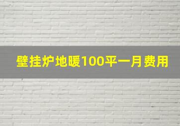 壁挂炉地暖100平一月费用