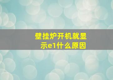 壁挂炉开机就显示e1什么原因