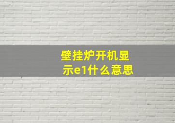 壁挂炉开机显示e1什么意思