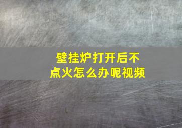 壁挂炉打开后不点火怎么办呢视频