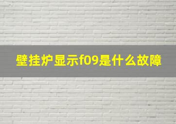 壁挂炉显示f09是什么故障