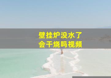 壁挂炉没水了会干烧吗视频