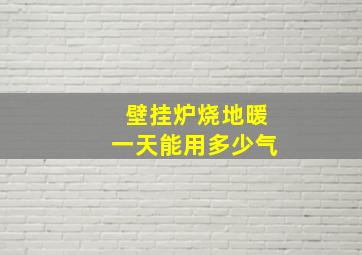 壁挂炉烧地暖一天能用多少气