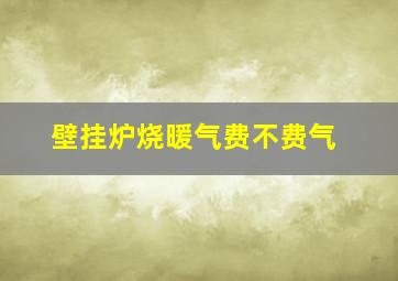 壁挂炉烧暖气费不费气