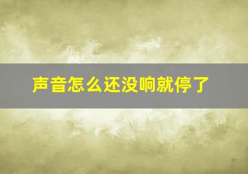 声音怎么还没响就停了