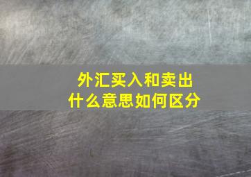 外汇买入和卖出什么意思如何区分