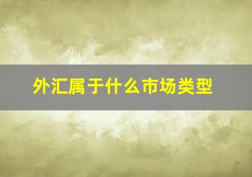 外汇属于什么市场类型