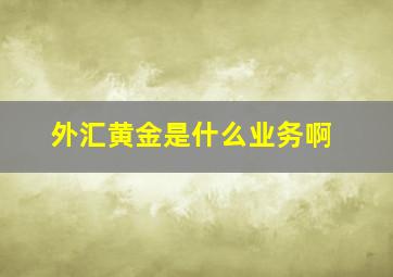 外汇黄金是什么业务啊