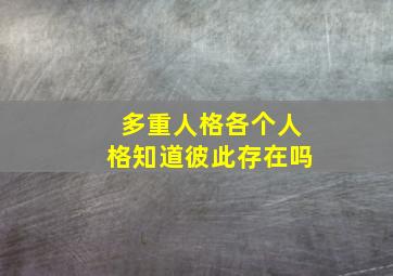 多重人格各个人格知道彼此存在吗