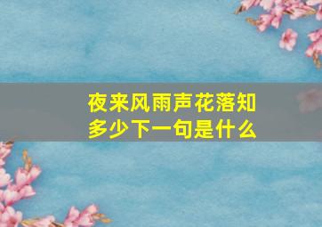 夜来风雨声花落知多少下一句是什么