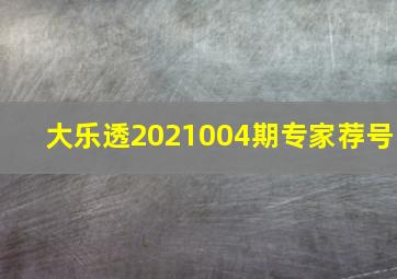 大乐透2021004期专家荐号