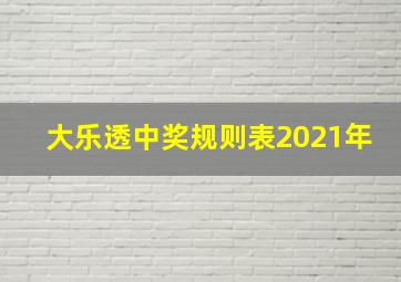 大乐透中奖规则表2021年