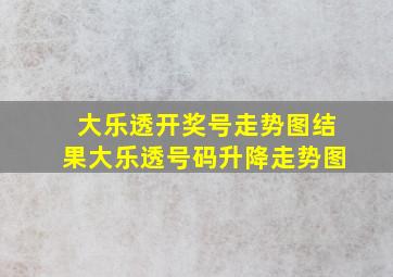 大乐透开奖号走势图结果大乐透号码升降走势图