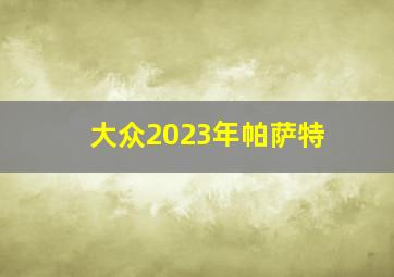 大众2023年帕萨特