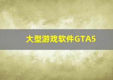 大型游戏软件GTA5