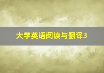 大学英语阅读与翻译3